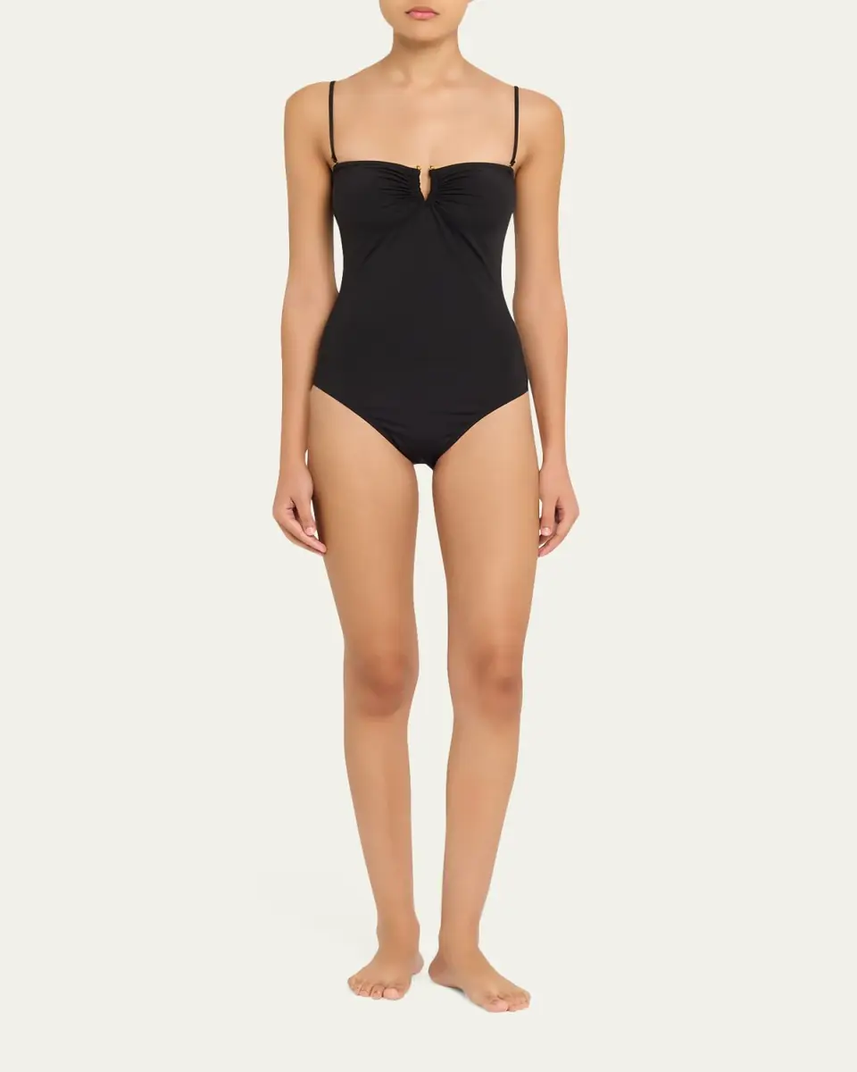 Nili Lotan Ruched U-Ring One-Piece Swimsuit | Thumbnail 5 Nili Lotan Ruched U-Ring One-Piece Swimsuit | Thumbnail 5
