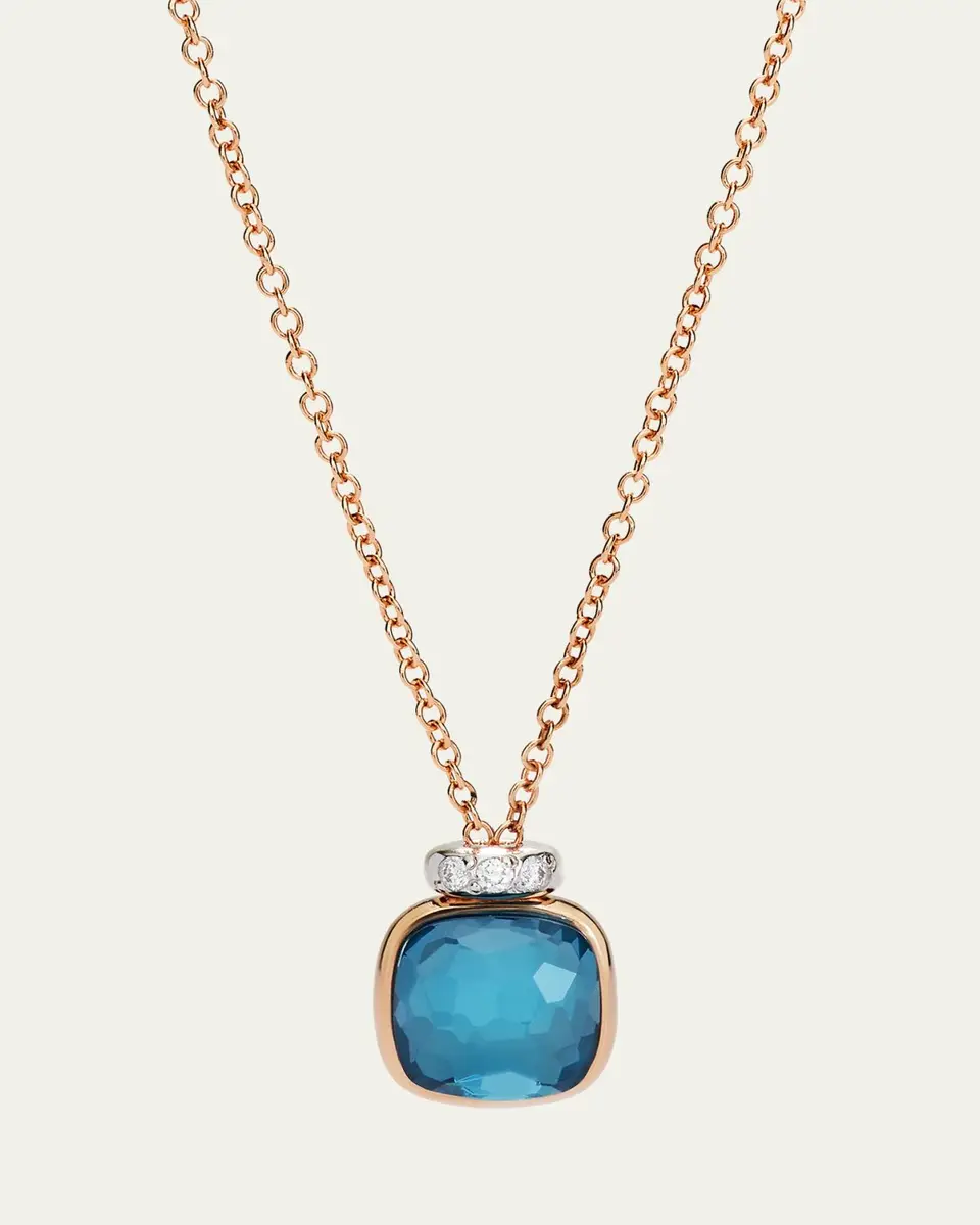Pomellato Nudo 18K Rose Gold London Blue Topaz Pendant Necklace | Thumbnail 2 Pomellato Nudo 18K Rose Gold London Blue Topaz Pendant Necklace | Thumbnail 2