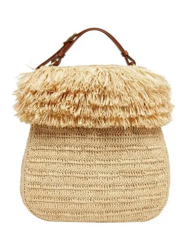 Roady Fringed Raffia Shoulder Bag