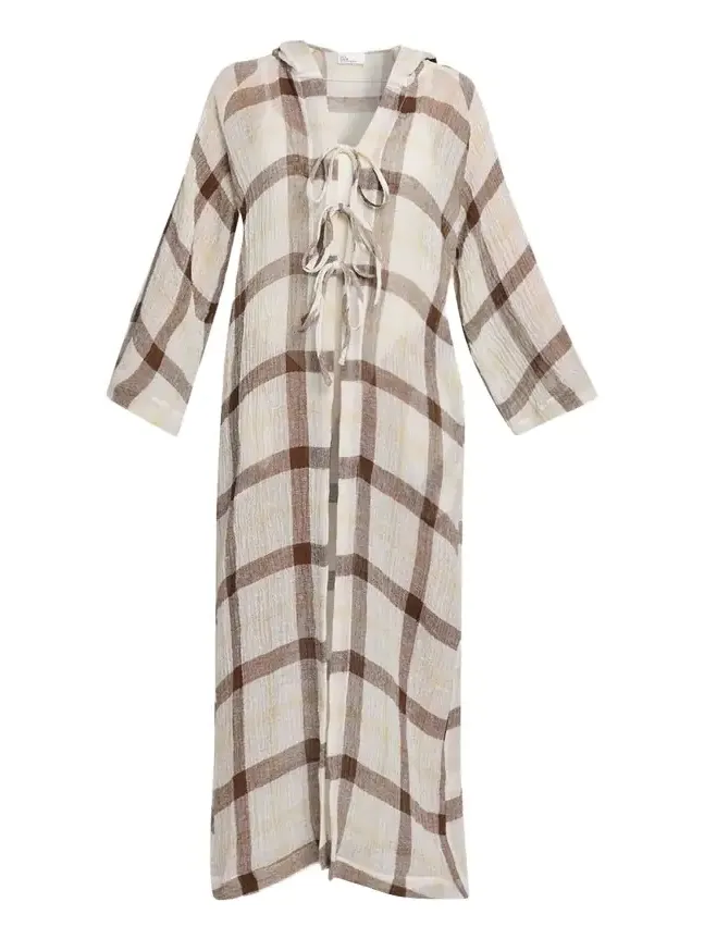 Plaid Maxi Beach Cape Plaid Maxi Beach Cape