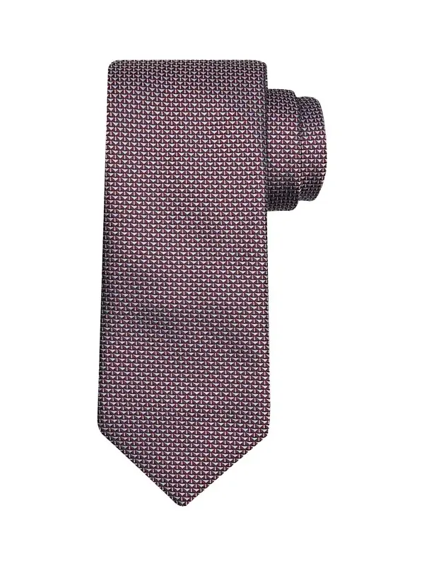 Brioni Men's Micro Triangle Silk Jacquard Tie