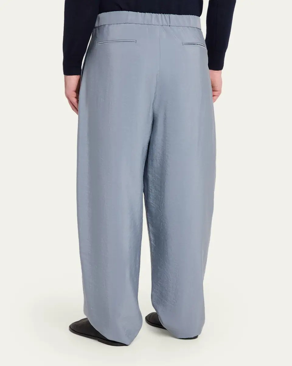 Giorgio Armani Men's Silk Wide-Leg Trousers | Thumbnail 3
