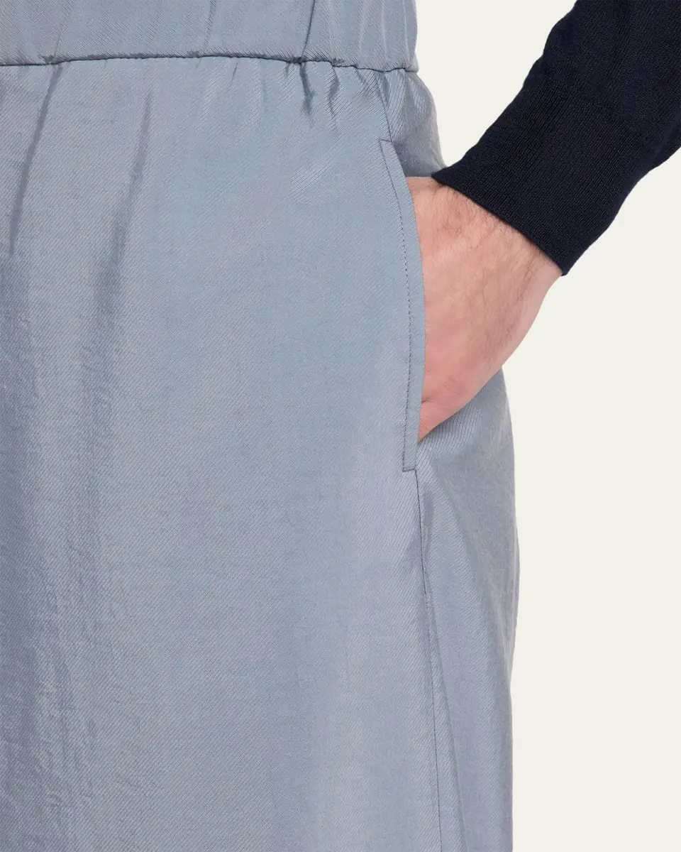 Giorgio Armani Men's Silk Wide-Leg Trousers | Thumbnail 5