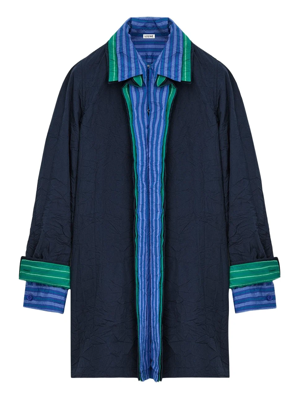 Layered Collar Long-Sleeve Shirtdress