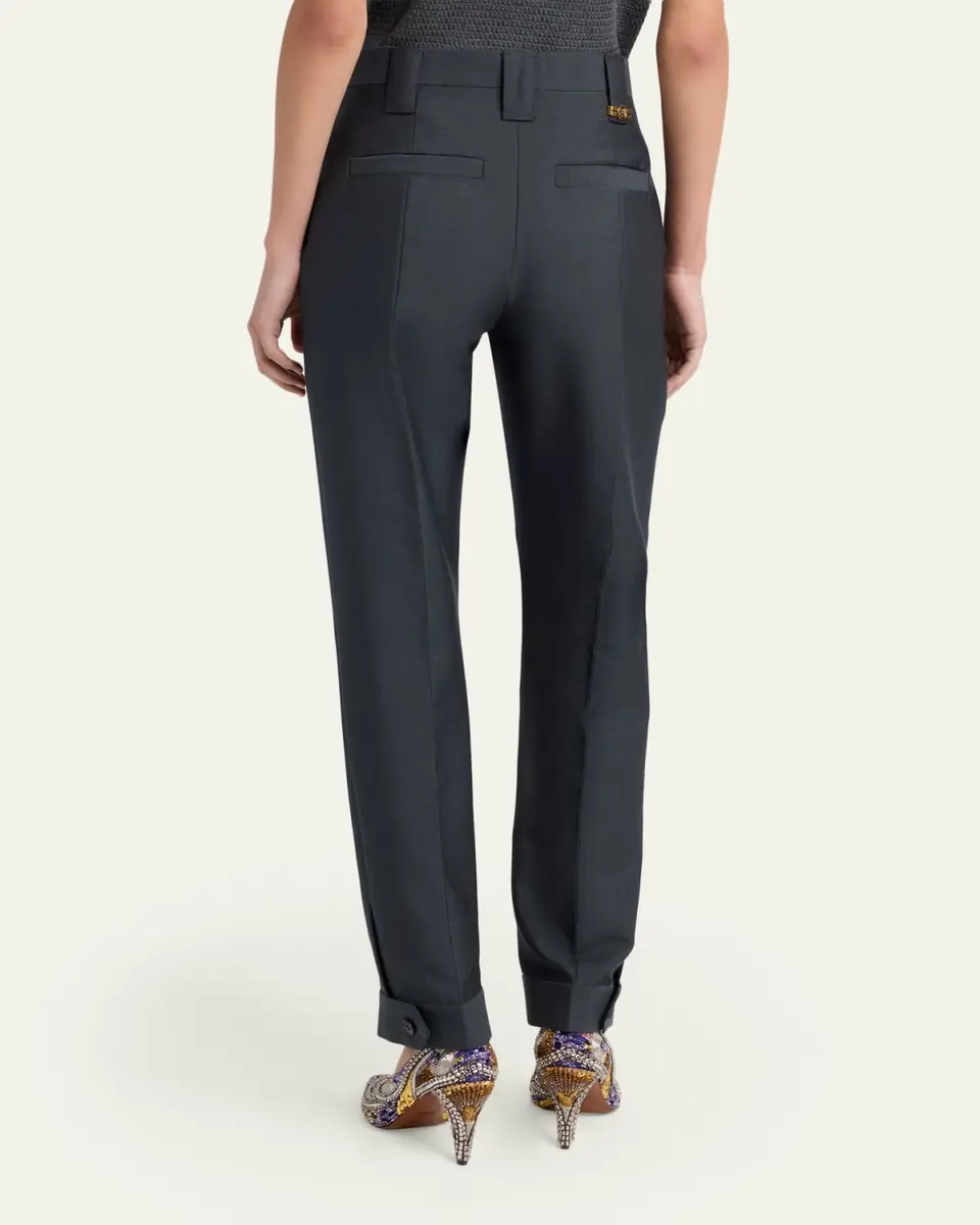 Versace Tapered Formal Wool Pants | Thumbnail 3 Versace Tapered Formal Wool Pants | Thumbnail 3