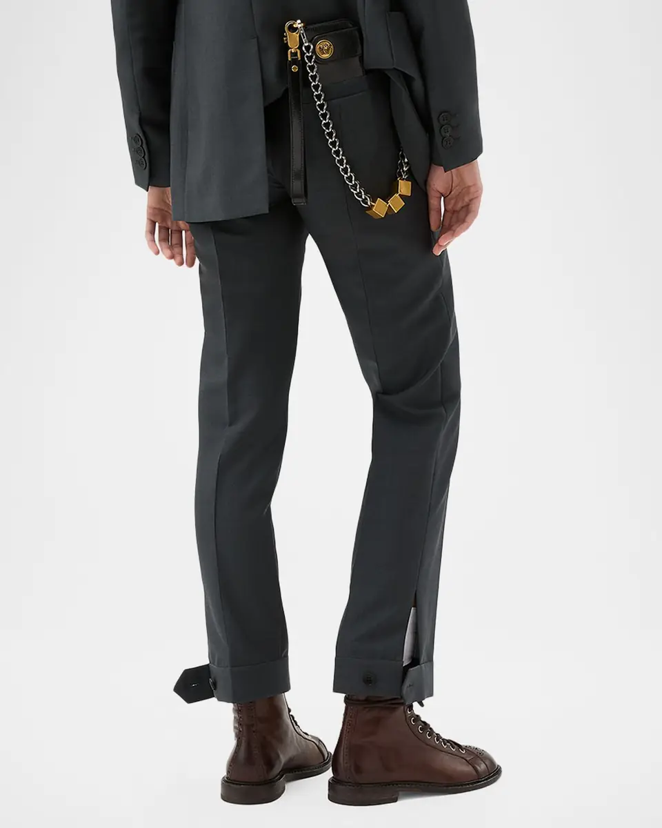 Versace Tapered Formal Wool Pants | Thumbnail 9 Versace Tapered Formal Wool Pants | Thumbnail 9