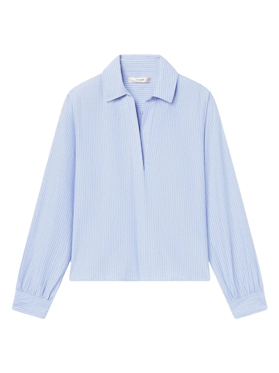 The Striped Long-Sleeve Popover Shirt
