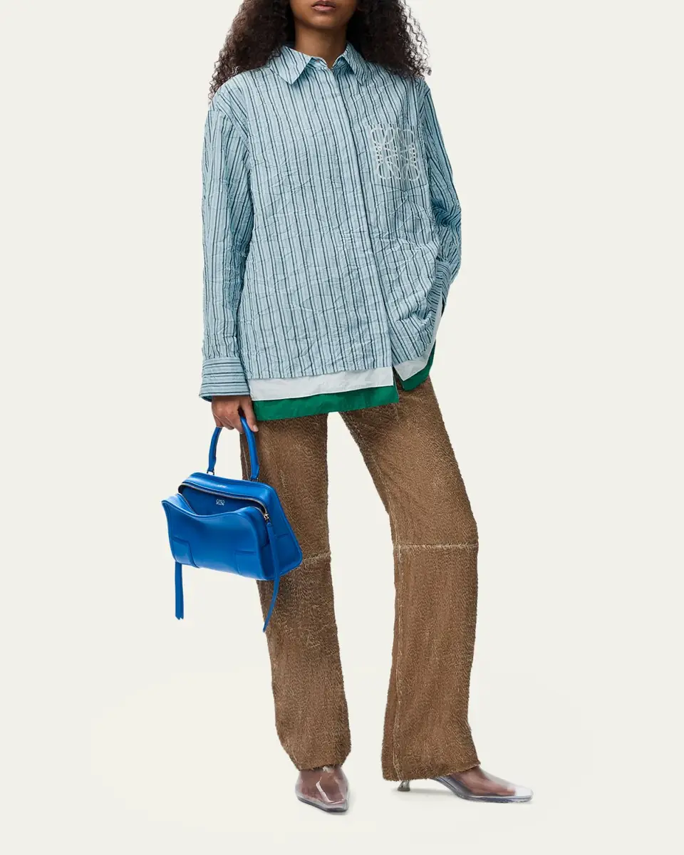 Loewe Striped Crinkled Cotton Button-Down Shirt | Thumbnail 2 Loewe Striped Crinkled Cotton Button-Down Shirt | Thumbnail 2