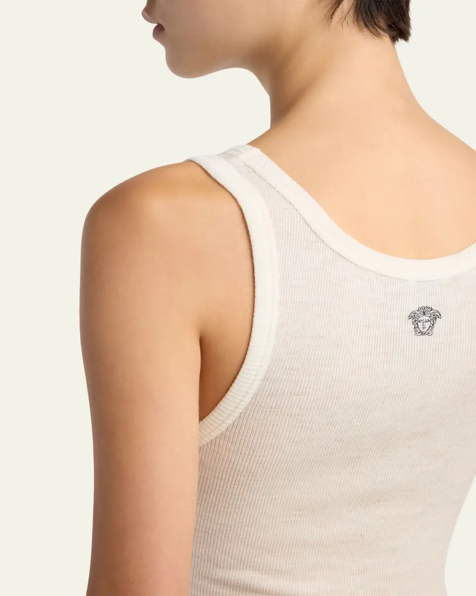 Versace Scoop-Neck Ribbed Wool Tank Top | Thumbnail 5 Versace Scoop-Neck Ribbed Wool Tank Top | Thumbnail 5