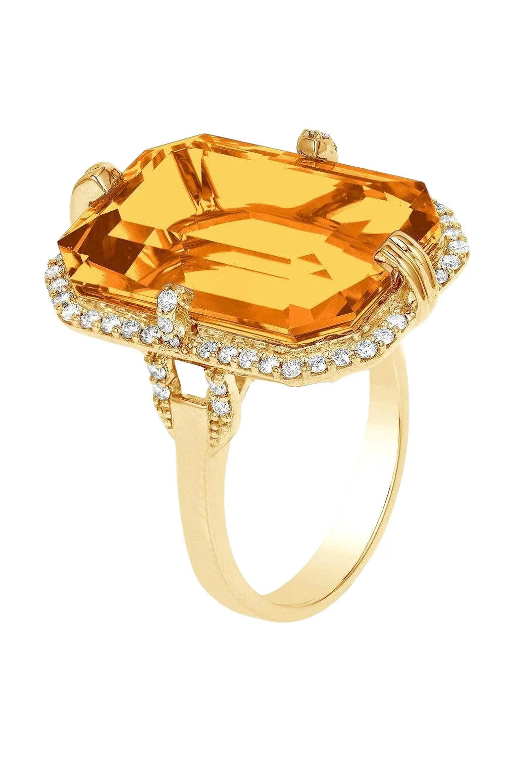 Citrine Diamond Gossip Ring