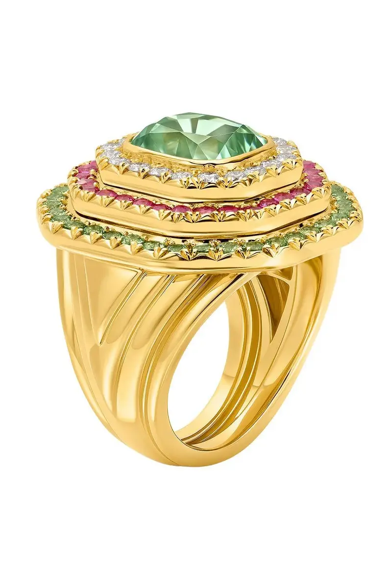 EDINA KISS Mint Tourmaline Sapphire Cushion Gemstone Ring | Thumbnail 6