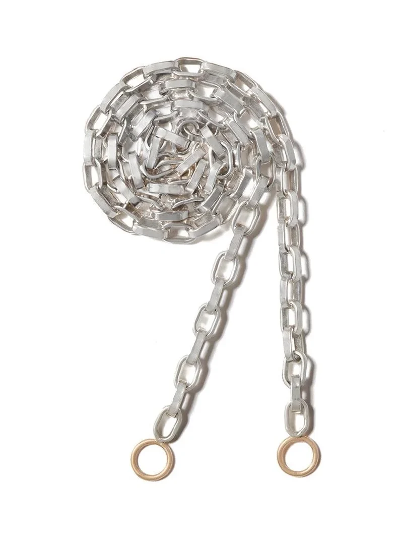 Marla Aaron Mixed Metal Biker Chain Necklace - Silver - 14in