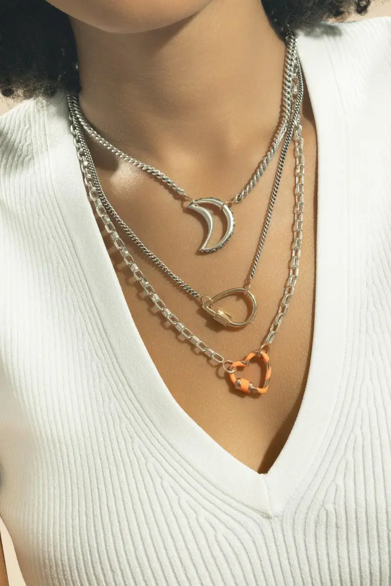 Marla Aaron Mixed Metal Biker Chain Necklace - Silver - 20in | Thumbnail 2 Marla Aaron Mixed Metal Biker Chain Necklace - Silver - 20in | Thumbnail 2