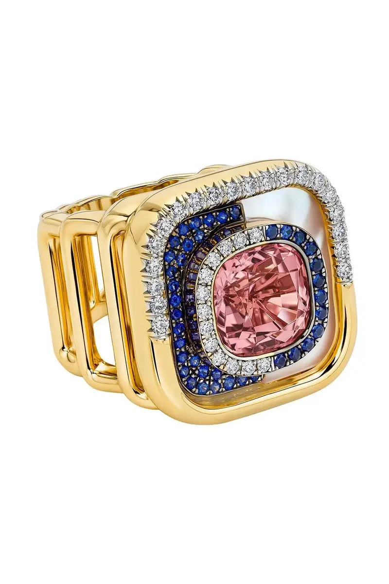 EDINA KISS Pink Tourmaline Pearl Mid Century Ring | Thumbnail 5