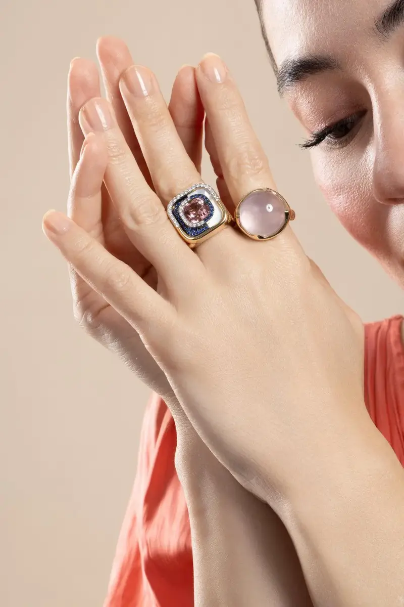 EDINA KISS Pink Tourmaline Pearl Mid Century Ring | Thumbnail 6