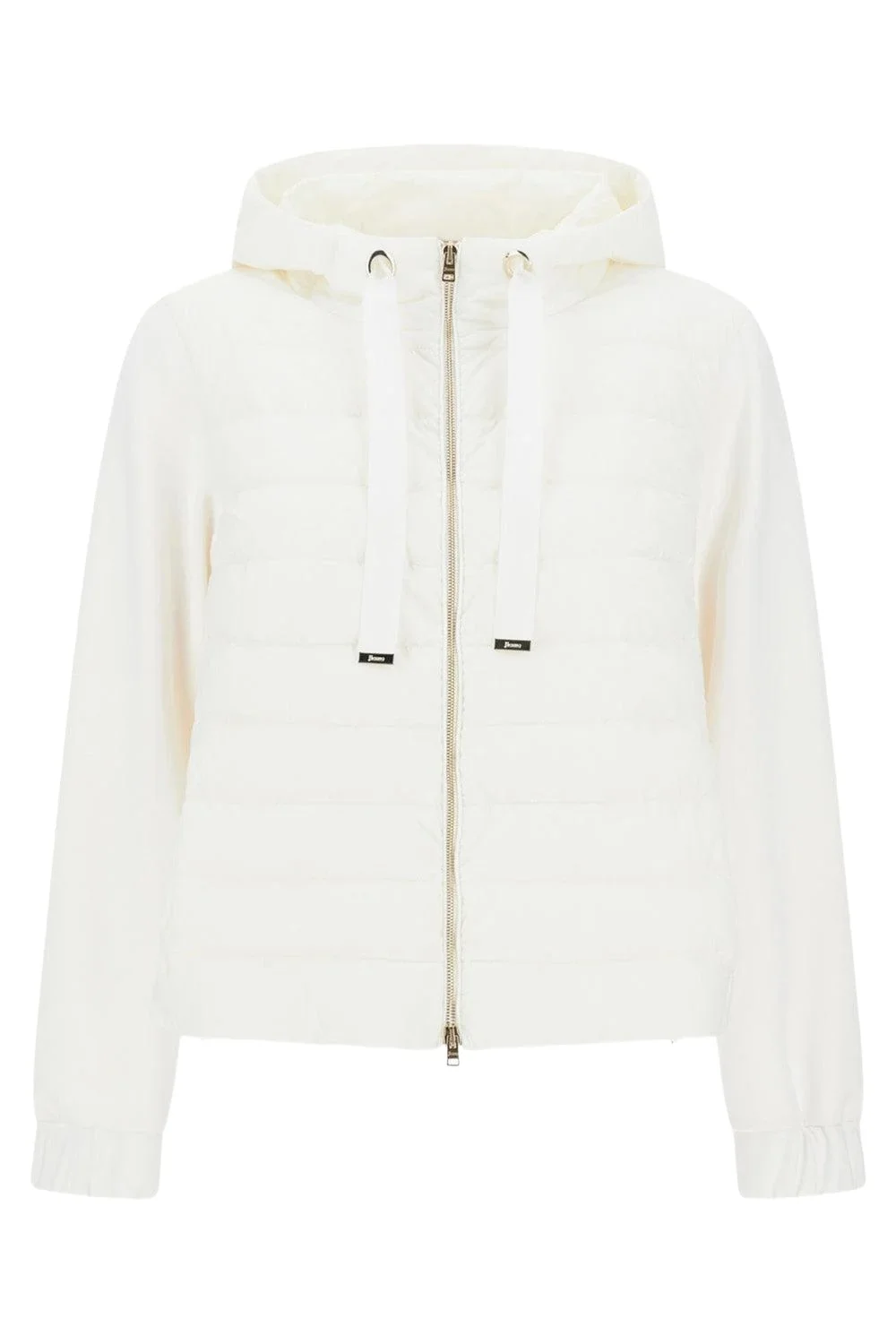 Tie Neck Quilted Hoodie