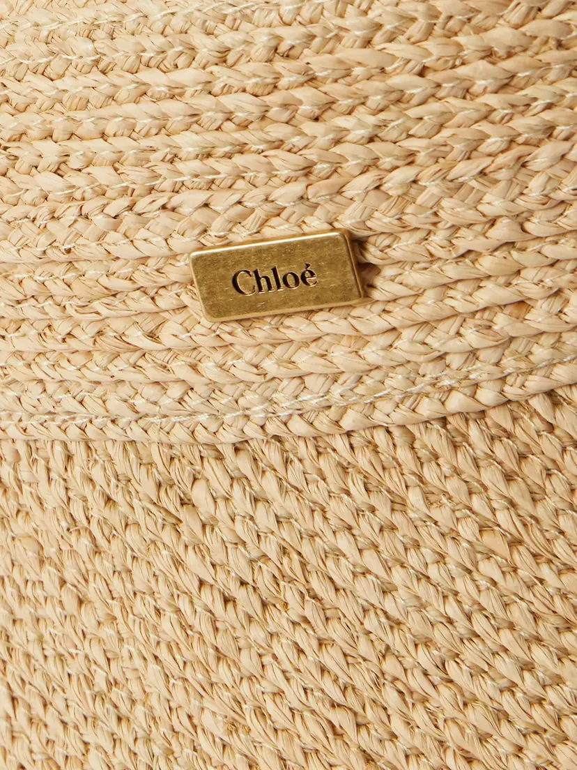 Chloé Printed Silk-trimmed Woven Raffia Sunhat | Thumbnail 4