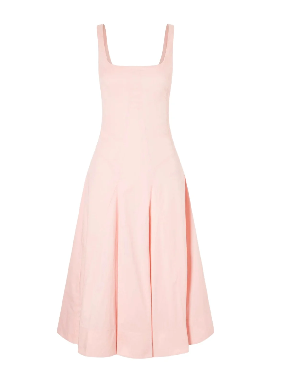 Willow Pleated Cotton-blend Midi Dress