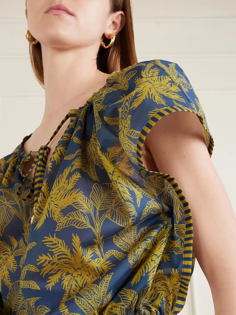 Eres Crocodile Embellished Printed Cotton-voile Blouse | Thumbnail 4 Eres Crocodile Embellished Printed Cotton-voile Blouse | Thumbnail 4