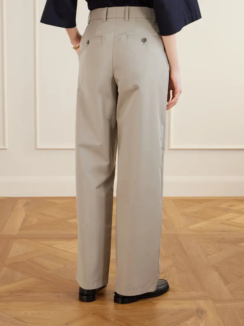 Wardrobe.NYC Pleated Cotton-blend Wide-leg Pants | Thumbnail 4 Wardrobe.NYC Pleated Cotton-blend Wide-leg Pants | Thumbnail 4