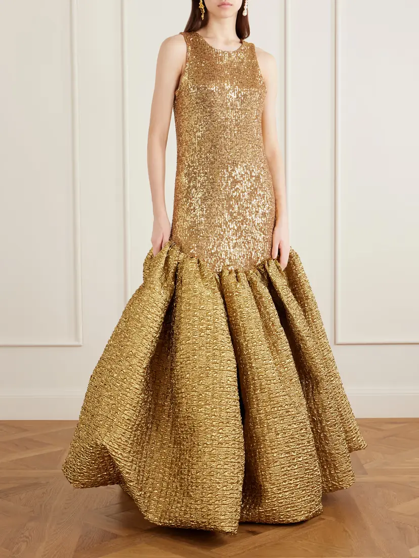 Dima Ayad Sequined Cloqué Gown | Thumbnail 2