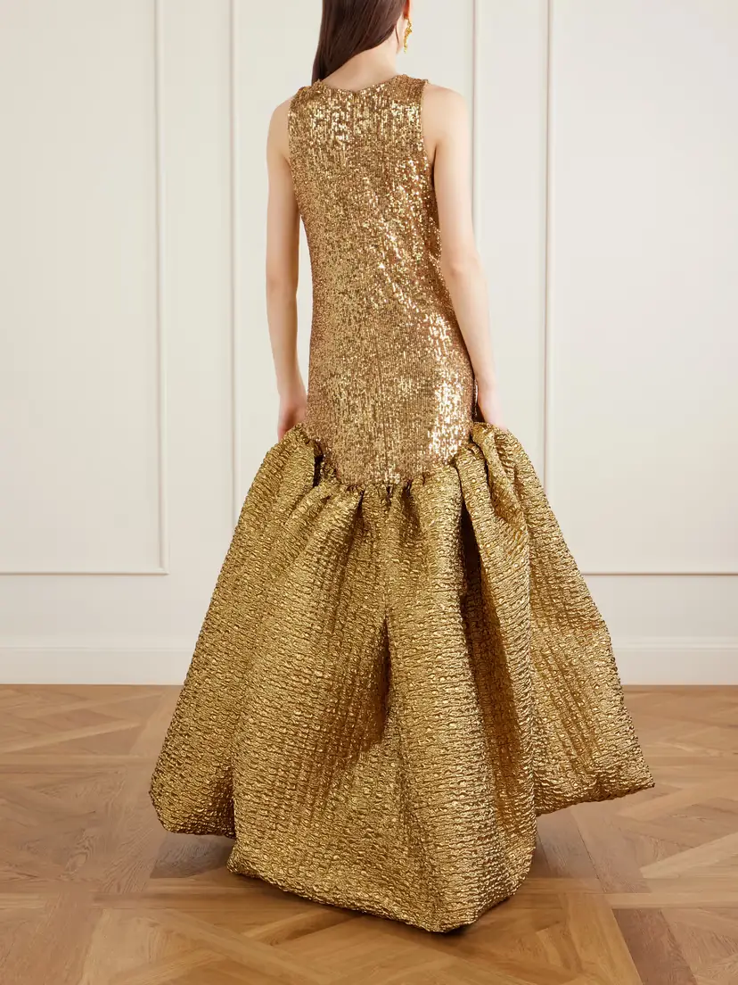 Dima Ayad Sequined Cloqué Gown | Thumbnail 3