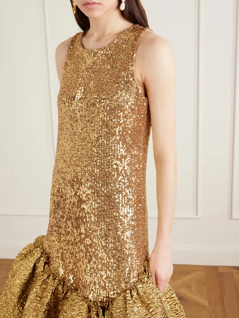 Dima Ayad Sequined Cloqué Gown | Thumbnail 4