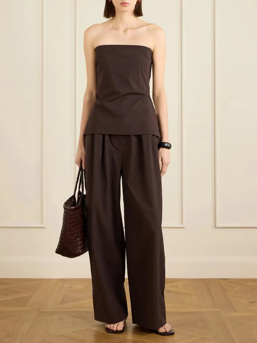 St. Agni Pleated Cotton-blend Poplin Wide-leg Pants | Thumbnail 2 St. Agni Pleated Cotton-blend Poplin Wide-leg Pants | Thumbnail 2