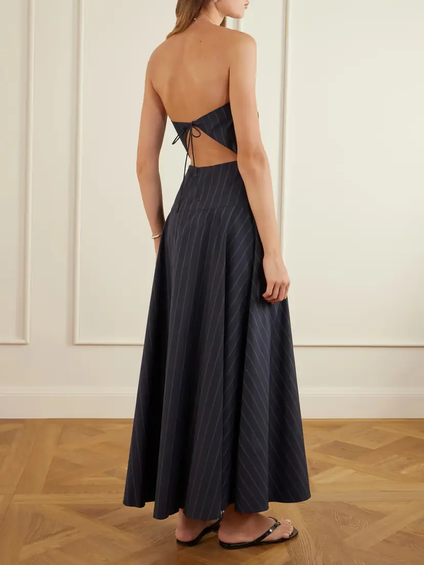 St. Agni Strapless Open-back Striped Cotton-blend Maxi Dress | Thumbnail 3 St. Agni Strapless Open-back Striped Cotton-blend Maxi Dress | Thumbnail 3