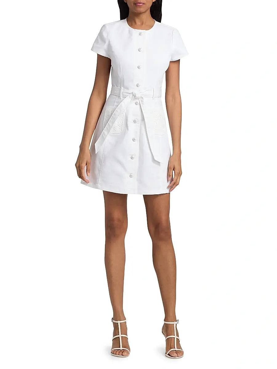 Cinq à Sept Women's Jaclyn Lace-Pocket Denim Minidress | Thumbnail 2 Cinq à Sept Women's Jaclyn Lace-Pocket Denim Minidress | Thumbnail 2
