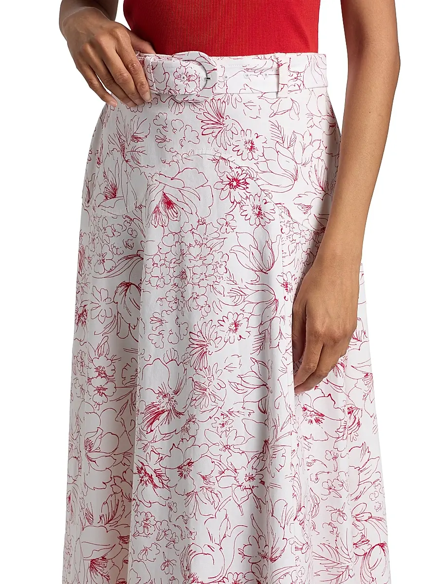 Cinq à Sept Women's Nala Garden Doodle Midi-Skirt | Thumbnail 6 Cinq à Sept Women's Nala Garden Doodle Midi-Skirt | Thumbnail 6
