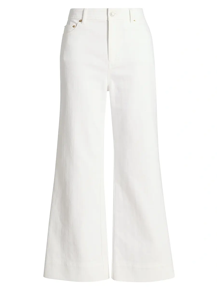 Cinq à Sept Women's Joey Wide-Leg Ankle Jeans - White | Image 1 Cinq à Sept Women's Joey Wide-Leg Ankle Jeans - White | Image 1