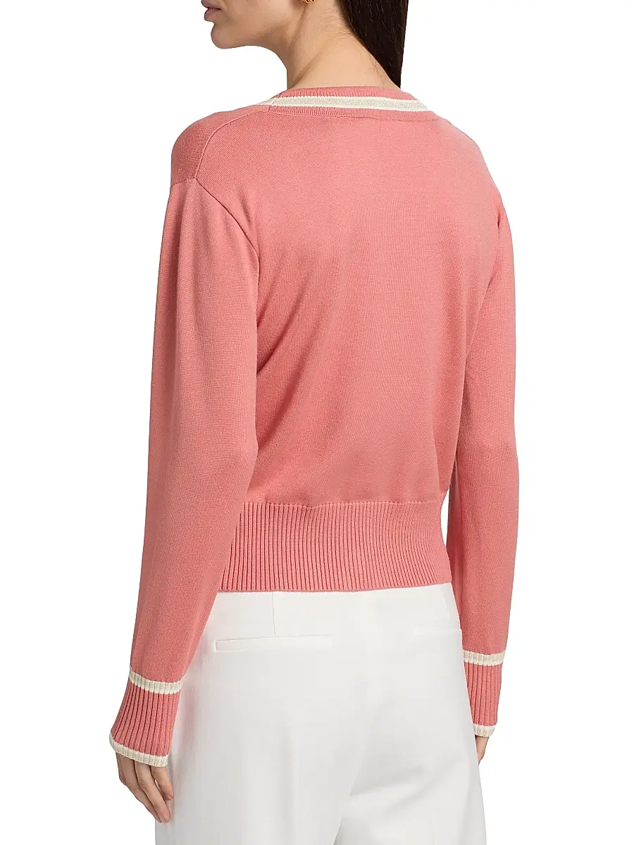 Elie Tahari Women's The Kiva Contrast Stripe Cardigan | Thumbnail 5 Elie Tahari Women's The Kiva Contrast Stripe Cardigan | Thumbnail 5