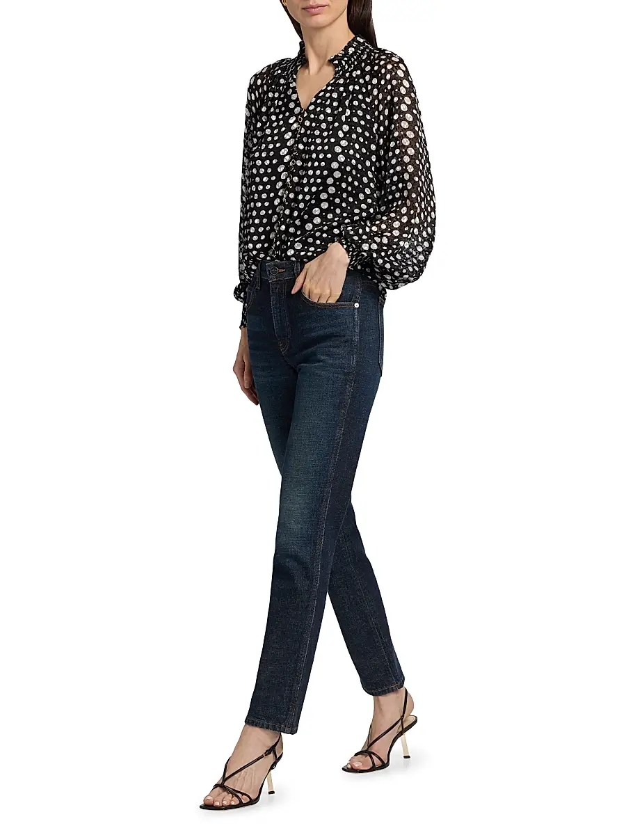 Elie Tahari Women's The Rue Dot Print Blouse | Thumbnail 2 Elie Tahari Women's The Rue Dot Print Blouse | Thumbnail 2