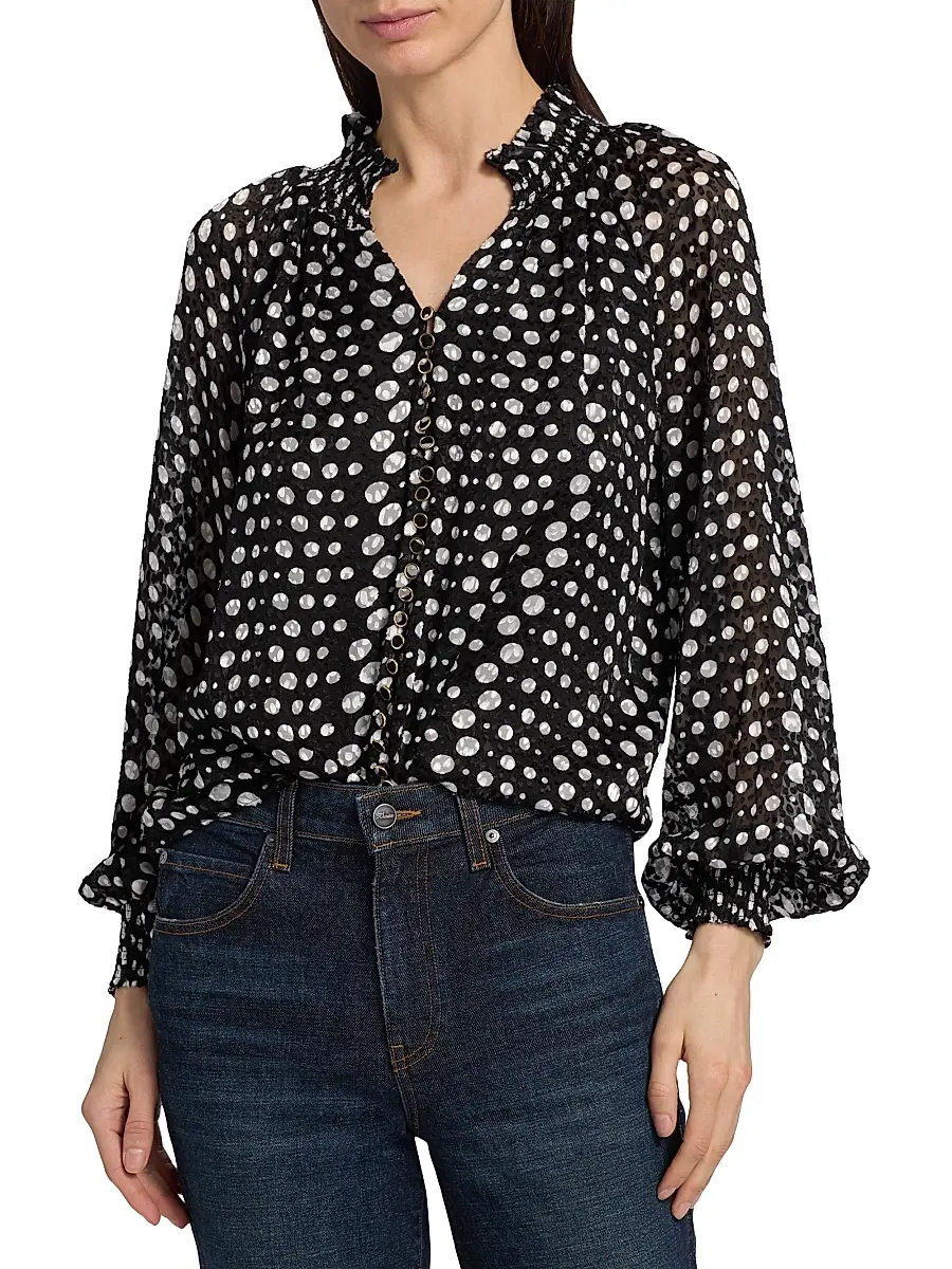 Elie Tahari Women's The Rue Dot Print Blouse | Thumbnail 3 Elie Tahari Women's The Rue Dot Print Blouse | Thumbnail 3