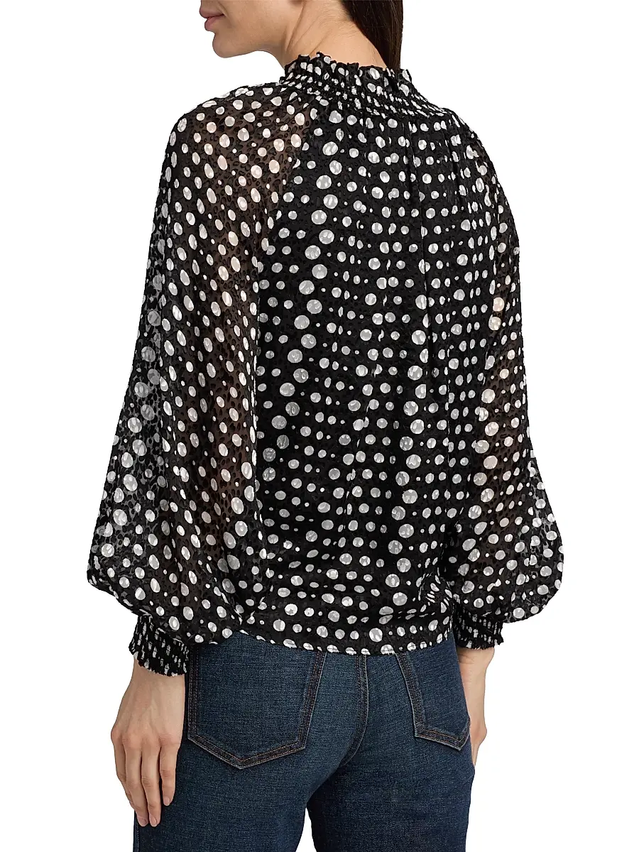 Elie Tahari Women's The Rue Dot Print Blouse | Thumbnail 5 Elie Tahari Women's The Rue Dot Print Blouse | Thumbnail 5