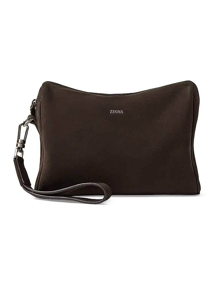 Zegna Men's Secondskin Leather Pouch