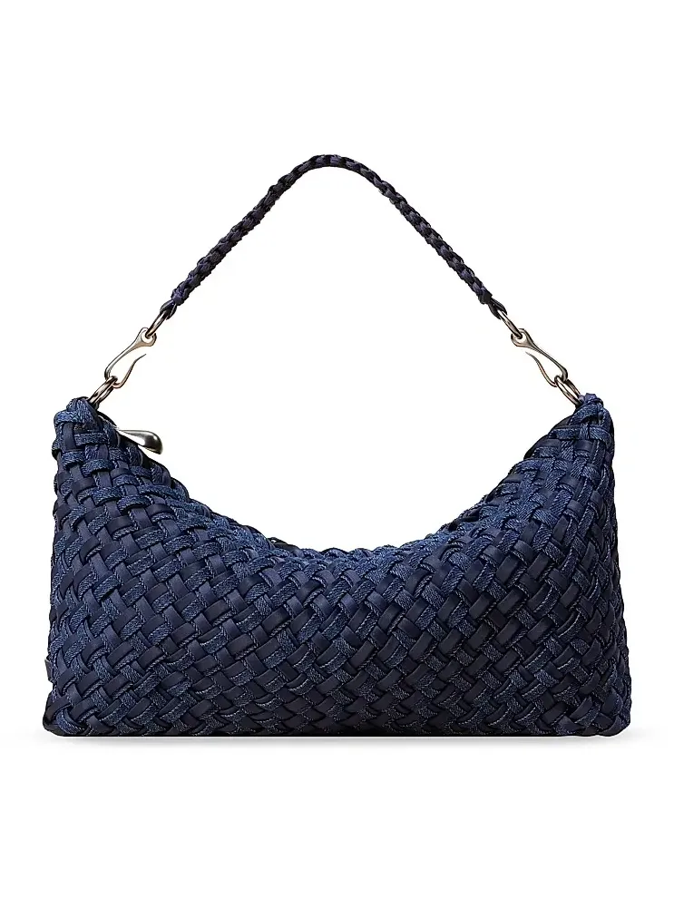 Women's Porto Small Double Weave Half Moon Shoulder Bag Women's Porto Small Double Weave Half Moon Shoulder Bag