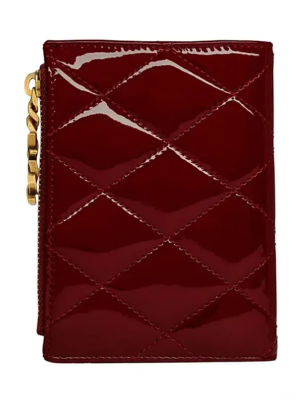 Women's Cassandre Bijou Bi Fold Wallet in Patent Leather - Grenade Women's Cassandre Bijou Bi Fold Wallet in Patent Leather - Grenade