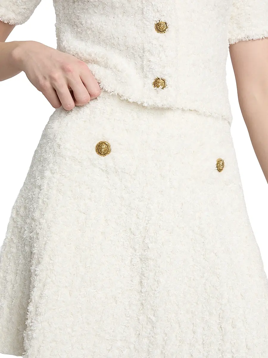 Balmain Women's Tweed Knit Miniskirt - Natural | Thumbnail 6 Balmain Women's Tweed Knit Miniskirt - Natural | Thumbnail 6