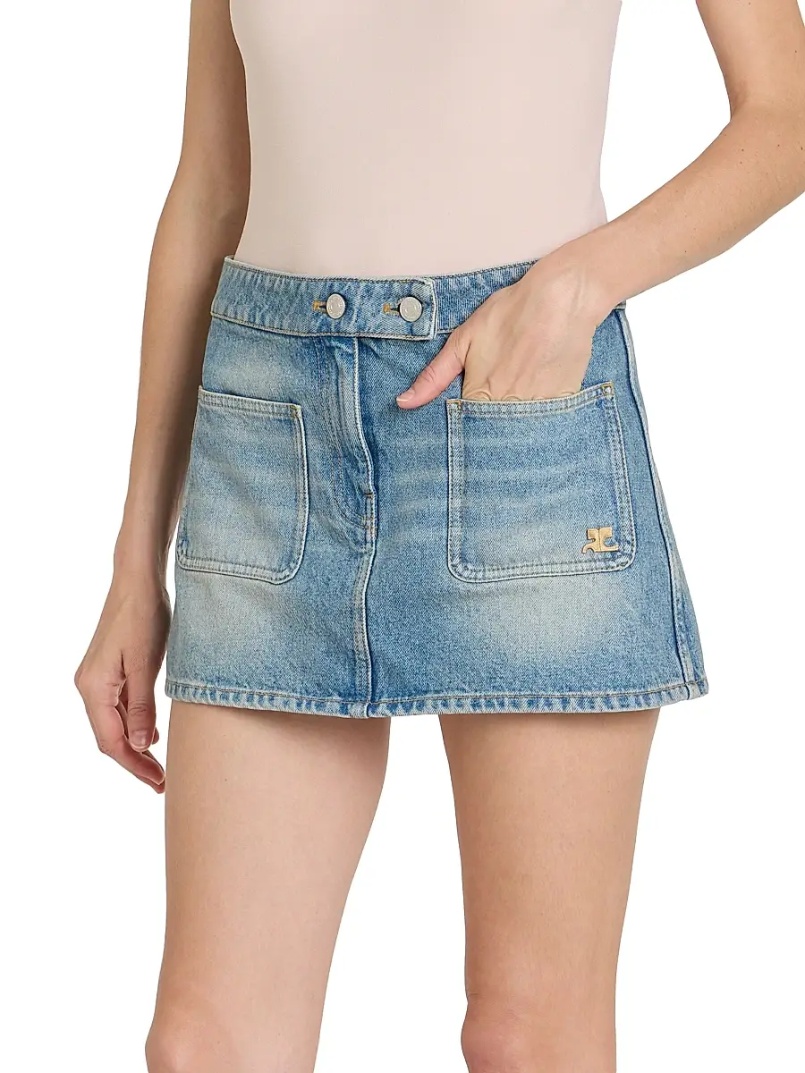 Courrèges Women's Denim Miniskirt | Thumbnail 4 Courrèges Women's Denim Miniskirt | Thumbnail 4
