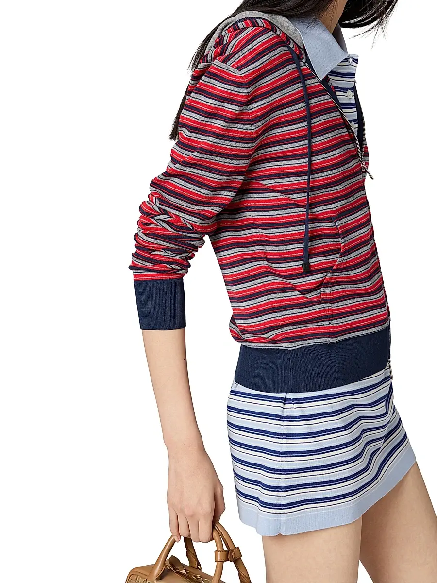 Miu Miu Women's Wool Hoodie Sweatshirt - Red | Thumbnail 4 Miu Miu Women's Wool Hoodie Sweatshirt - Red | Thumbnail 4