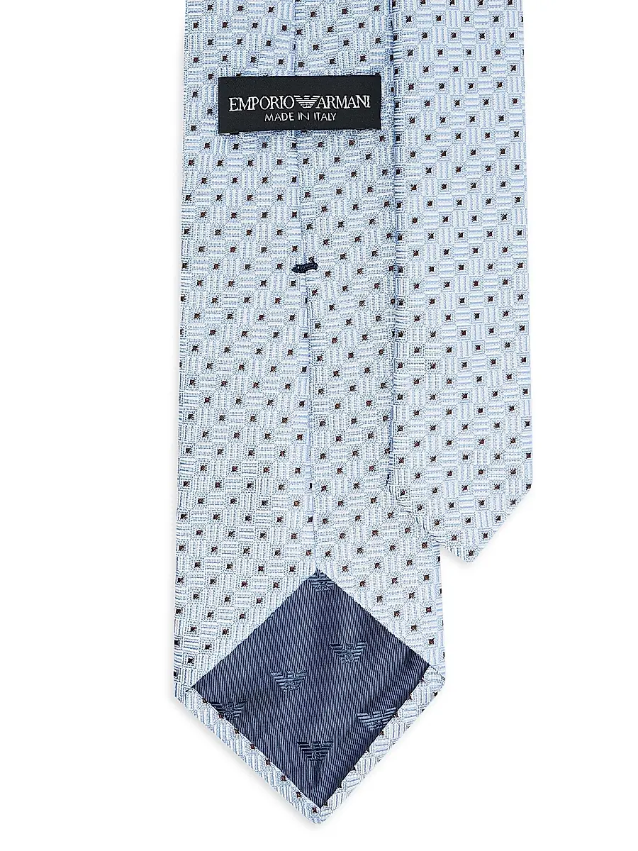 Emporio Armani Men's Square Geo Print Silk Tie | Thumbnail 2