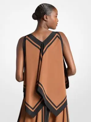 Michael Kors Collection Silk Crepe De Chine Scarf Top in Brown - One Size by Michael Kors Collection | Thumbnail 3 Michael Kors Collection Silk Crepe De Chine Scarf Top in Brown - One Size by Michael Kors Collection | Thumbnail 3