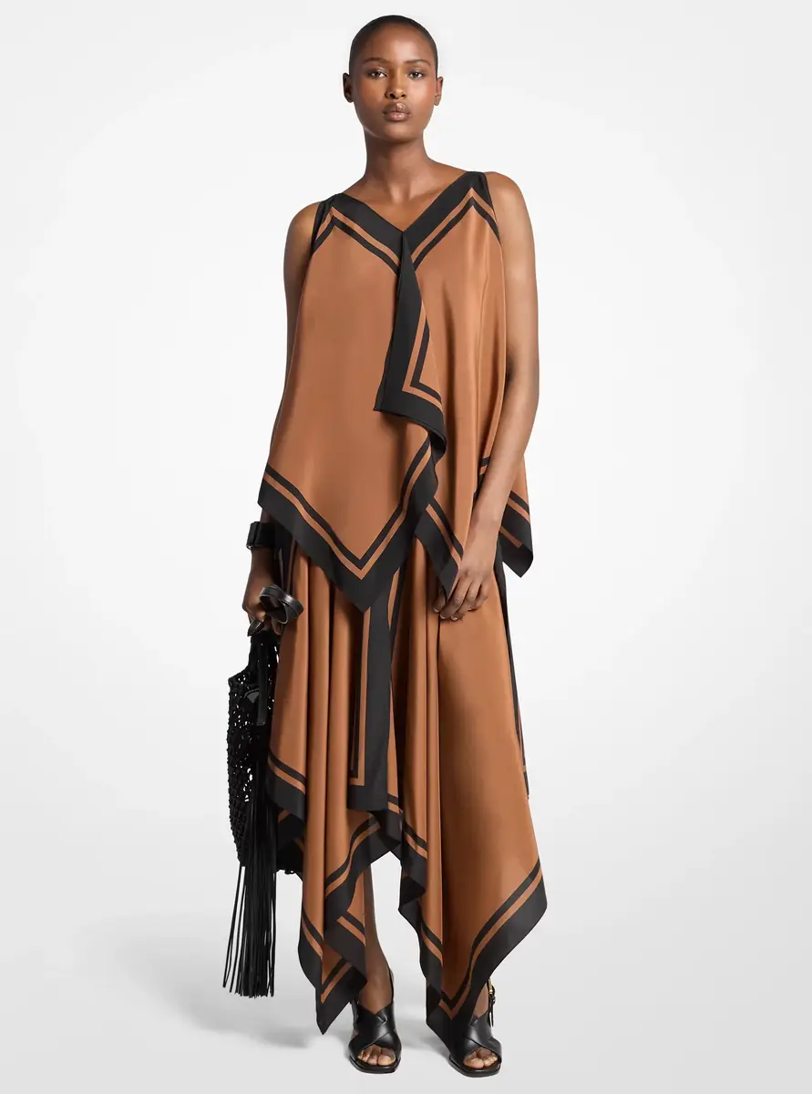 Michael Kors Collection Silk Crepe De Chine Scarf Top in Brown - One Size by Michael Kors Collection | Thumbnail 4 Michael Kors Collection Silk Crepe De Chine Scarf Top in Brown - One Size by Michael Kors Collection | Thumbnail 4