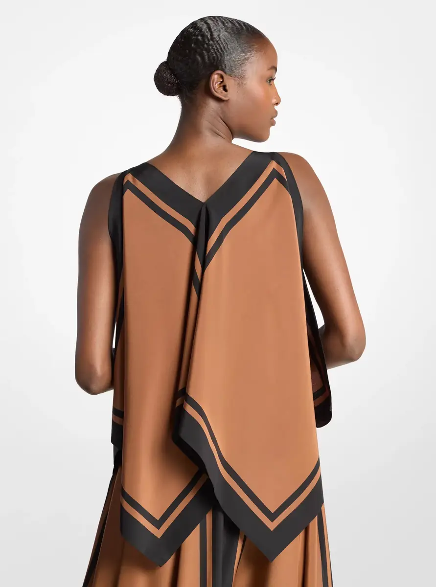 Michael Kors Collection Silk Crepe De Chine Scarf Top in Brown - One Size by Michael Kors Collection | Thumbnail 6 Michael Kors Collection Silk Crepe De Chine Scarf Top in Brown - One Size by Michael Kors Collection | Thumbnail 6