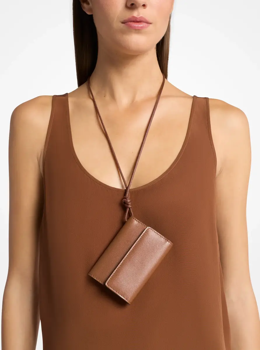 Michael Kors Collection Leather Card Holder Necklace in White - One Size by Michael Kors Collection | Thumbnail 20