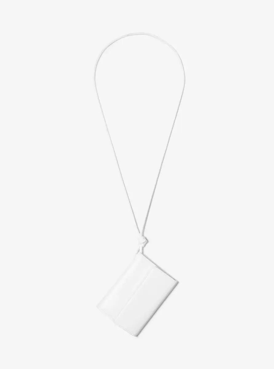 Michael Kors Collection Leather Card Holder Necklace in White - One Size by Michael Kors Collection | Thumbnail 21