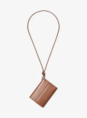 Michael Kors Collection Leather Card Holder Necklace in White - One Size by Michael Kors Collection | Thumbnail 6