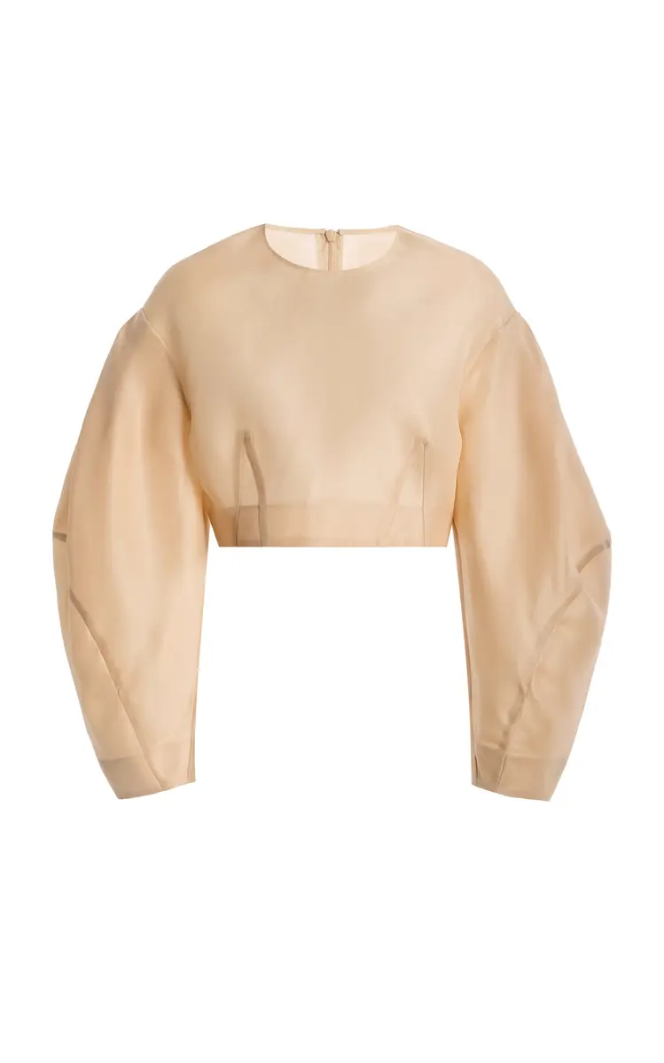 Temily Power Puff Silk Gazar Crop Top | Thumbnail 6 Temily Power Puff Silk Gazar Crop Top | Thumbnail 6